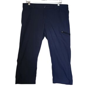 Eddie Bauer Navy Blue Cargo Pants Lightweight Cropped Cinch Ankle Pockets 14